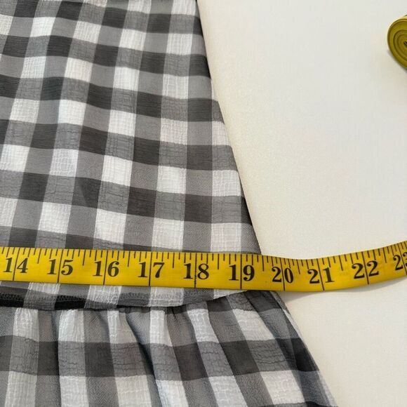 Sam Edelman Black and White Checked High Neck Halter Tiered Midi Dress Sz 14 - Picture 12 of 14